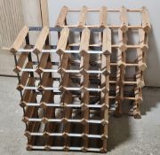 Two wooden wine racks.