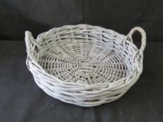 A wicker tray
