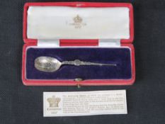 A 1937 hallmarked silver Coronation spoo