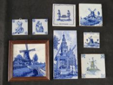 A quantity of Delft tiles.