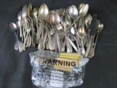 A quantity of assorted silver plated cutlery inc Mappin & Webb