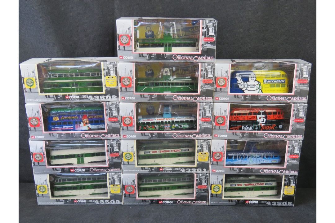 Scale model vehicles, Corgi Original Omnibus trams, 13 items. - Image 1 of 4