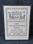 A 20th century sampler in modern frame.