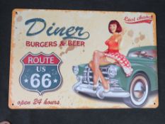 A contemporary Route 66 advertising sign.