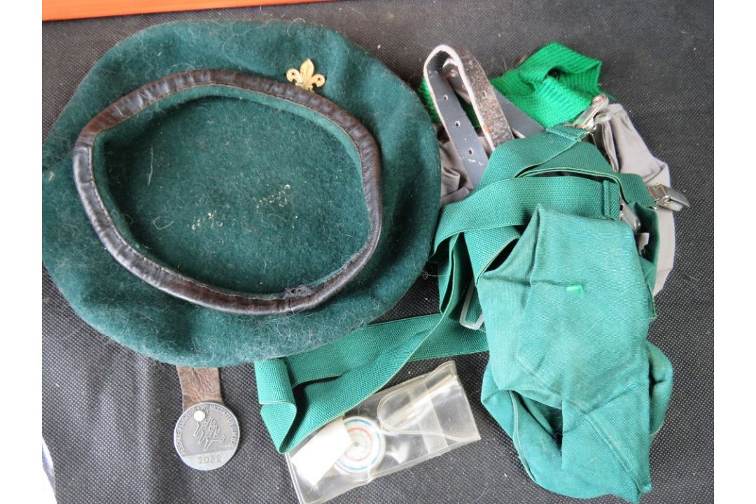 A quantity of Scouts ephemera including badges, medals, beret, belts, original poster, - Image 7 of 15