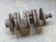 An engine crank believed to be from a Bugatti. Age and type unknown.