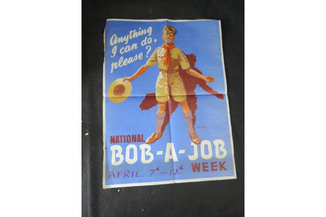 A quantity of Scouts ephemera including badges, medals, beret, belts, original poster, - Image 11 of 15