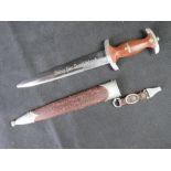 A WWII German Third Reich SA dagger, by Asso, Solingen, with nickel silver mounts,