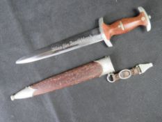 A WWII German Third Reich SA dagger, by Asso, Solingen, with nickel silver mounts,