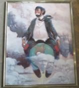 Robert Owen (American B.1930), coloured print, Top of the World, framed.