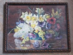 Marion Broom (British 1878-1962) still life study of flowers, watercolour, signed bottom right,