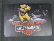 A contemporary Harley Davidson advertising sign.