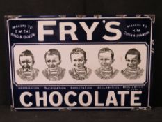 A fine enamel reproduction Frys Chocolate advertising sign.