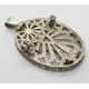 A Mexican silver brooch or pendant in Aztec style with green stone upon. - Image 2 of 2