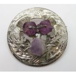 A Scottish silver thistle brooch, Edinburgh hallmark, 4.5cm dia.