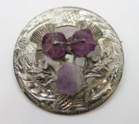 A Scottish silver thistle brooch, Edinburgh hallmark, 4.5cm dia.