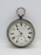 A hallmarked silver Kendal & Dent fusee pocket watch, the case hallmarked for Birmingham,