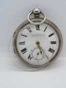 A hallmarked silver fusee pocket watch made by T J Jenkins Merthyr Tydvil,