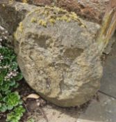 A Staddle stone top, 45cm dia.