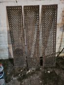 Three cast iron grill covers each 30 x 137cm.