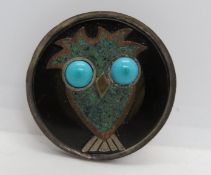 A 1960s Tono Cecilia Mexican silver brooch / pendant, signed to back,