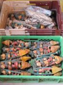 A large collection of late 20th century Asian carved and painted wooden figures,