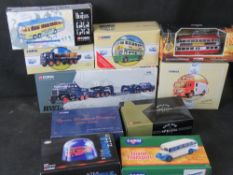 Corgi; a quantity of assorted boxed commercial vehicles including buses.