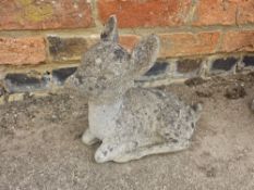 A cast garden statue of Bambi.