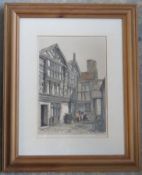 Lithograph; Old Palace Water Gate St Chester by J Skinner Prout, Day & Haghe Lithrs to the Queen,