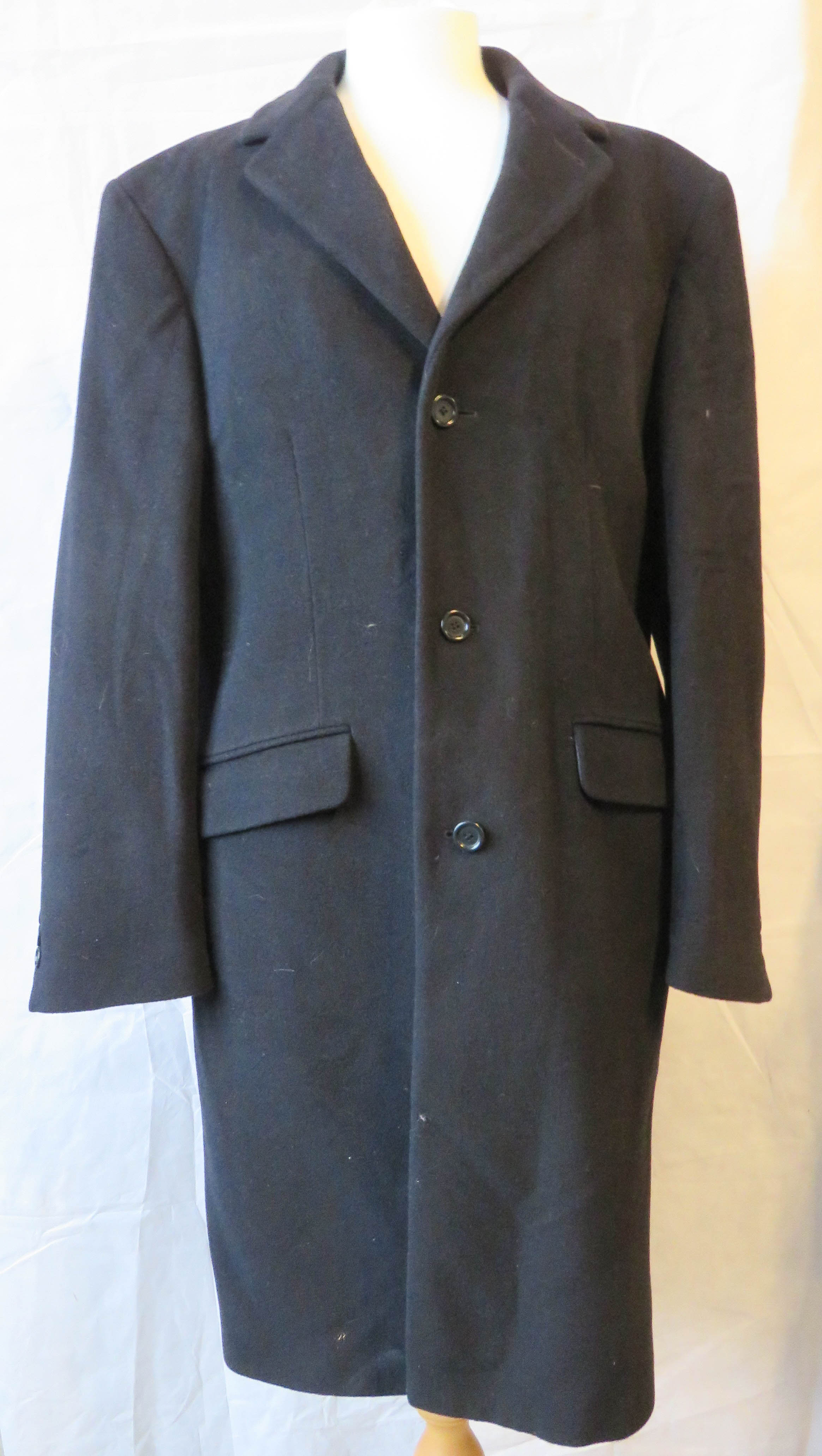 A 75% wool black evening coat by M&S size Medium 38-40" chest.