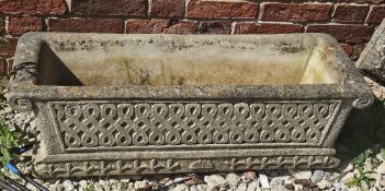A large Cotswold Studios composition stone trough planter.