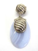 A blue lace agate pendant.