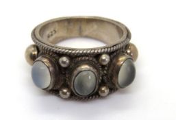 A 925 silver and moonstone ring.
