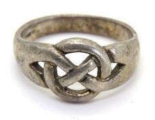 A hallmarked silver Celtic knot type ring.