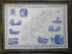 A hand painted map of Egypt on papyrus together with a quantity of other cartographic prints.