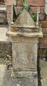 A square shaped chimney pot approx 28 x 30 x 78cm.