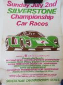 An original Silverstone poster c1970s for Championship Car Races organised by the British