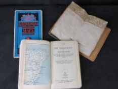 Maps including a late 19th century linen backed Bacons Map of Devonshire, HIghlands of Scotland,