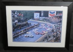 Signed by Brian Redman and Derek Bell MBE; Photographic print - 1970 Spa Francorchamps 1000 kms,