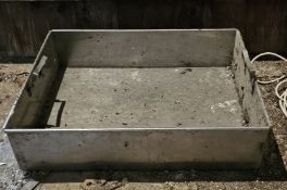 A large steel tray.