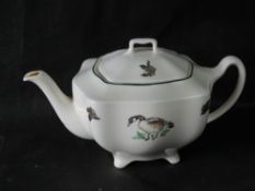 A vintage English made teapot decorated with ducks.