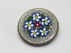 A mid 20th century micro mosaic brooch.