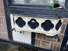 A set of eight planters with quatrefoil decoration, plastic, 90 x 25cm.