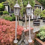 A pair of small garden post lights, 130cm hight.