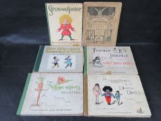 Vintage Childrens Books; Struwwelpeter, Three Bold Babies, The ADventures of Two Dutch Dolls,