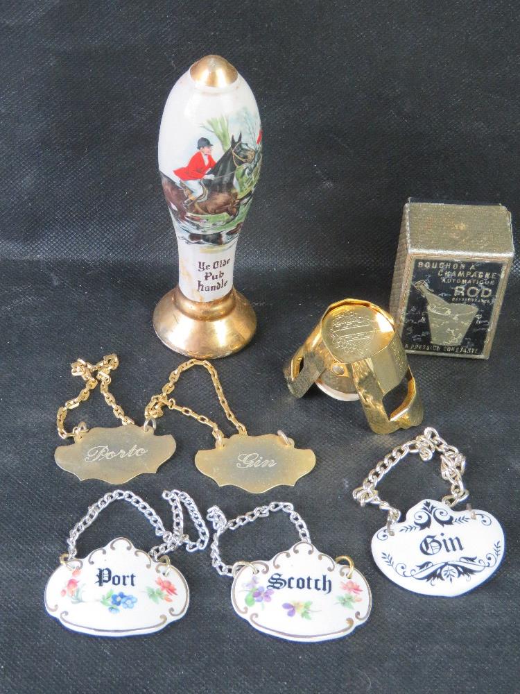 A quantity of breweriana including ceramic 'beer pump handle',