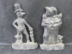 A pair of cast iron doorstops in the form of Mr & Mrs Ally Slopper.
