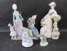 A quantity of LLadro and LLadro type figurines.