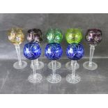 A quantity of coloured glassware (5+3)