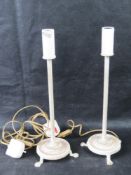 A pair of contemporary table lamps.